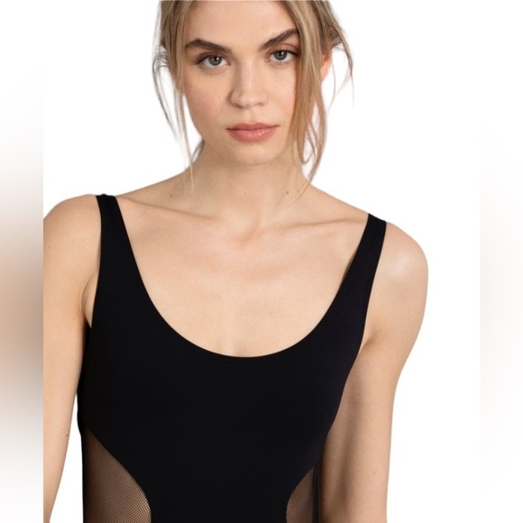 Vince Camuto Mesh Insert Black One Piece Swimsuit - Picture 4 of 15